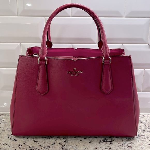 Kate Spade Tippy Triple Compartment Satchel Crossbody Bag EUC - Picture 1 of 11